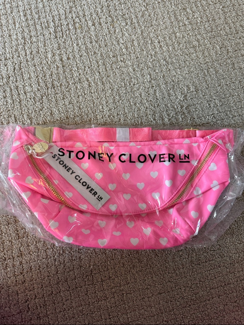 Stoney Clover Ln Pink Jumbo Heart Fanny Pack